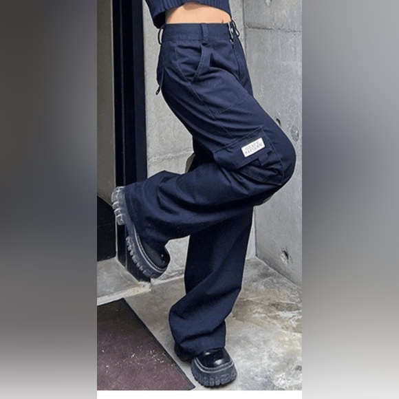 REFASHION THE FUTURE FOLD OVER WAIST Y2K STRAIGHT LEG PANTS.  New without tag. - Picture 4 of 15